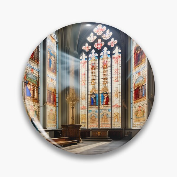 Item preview, vintage stainglass inside a church designed and sold by IncredibleGeek.