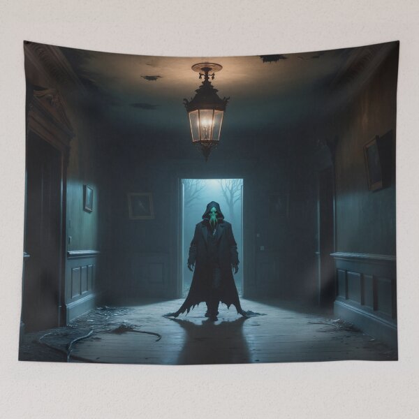 Item preview, An eldritch creature wandering the halls of an abandoned Victorian mansion - Oil painting designed and sold by Giuseppe Cammino.