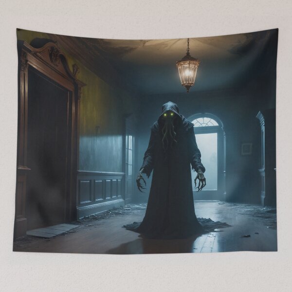 Item preview, An eldritch creature wandering the halls of an abandoned Victorian mansion - Oil painting designed and sold by Giuseppe Cammino.
