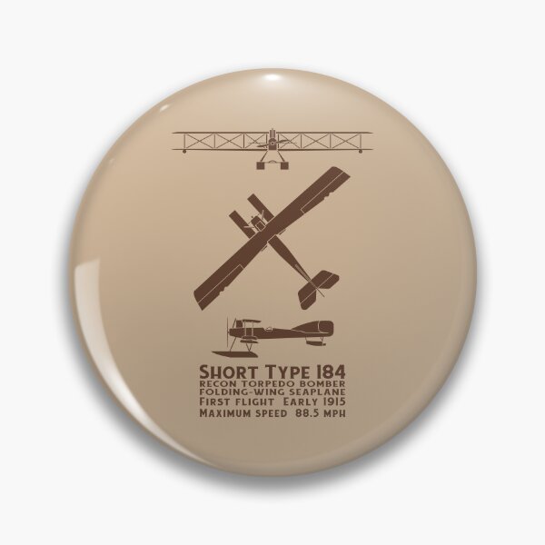 Item preview, Short Type 184 British WW1 Biplane Seaplane Infographic Silhouette Diagrams designed and sold by MilitaryMart.