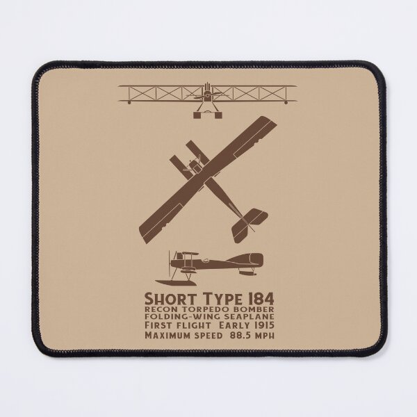 Item preview, Short Type 184 British WW1 Biplane Seaplane Infographic Silhouette Diagrams designed and sold by MilitaryMart.