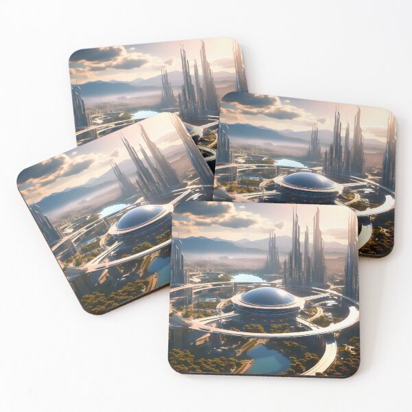 Item preview, futuristic city sky view designed and sold by IncredibleGeek.
