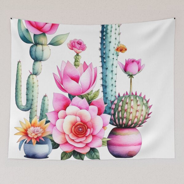 Item preview, Cactus with flowers designed and sold by MirucaDesign.