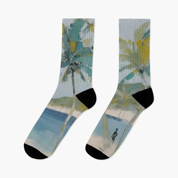 Item preview, Caribbean sandy beach with palm trees designed and sold by Wolfsee.