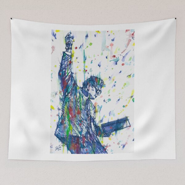 Item preview, ALLEN GINSBERG reading -watercolor and ink portrait designed and sold by lautir.