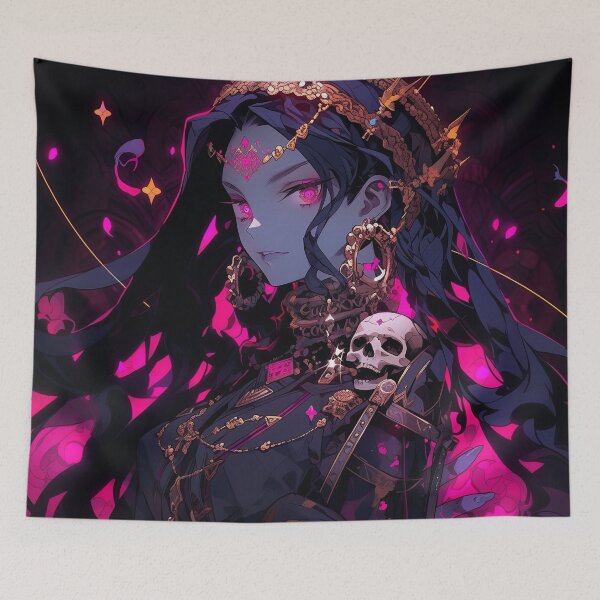 Item preview, Dark Fantasy Hot Pink and Gold Anime Girl designed and sold by bubblegoth.