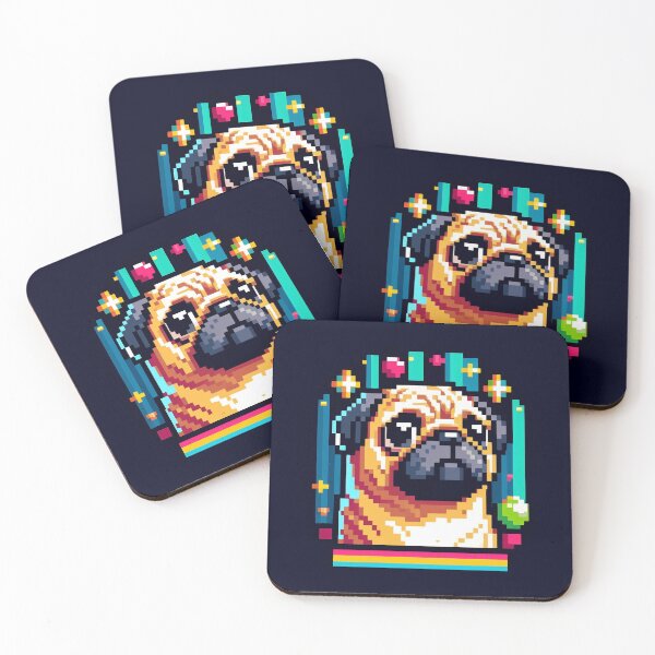 Item preview, Pug dog pixel art  designed and sold by unepommedeterre.