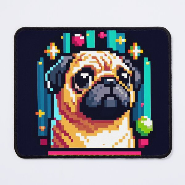 Item preview, Pug dog pixel art designed and sold by unepommedeterre.