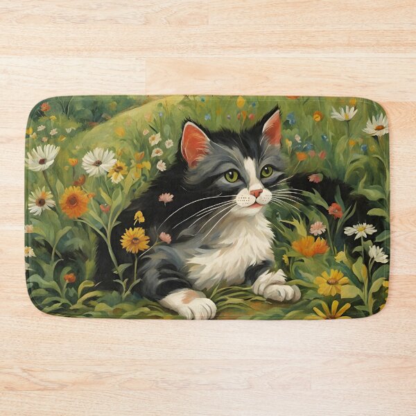 Item preview, Fluffy Cat in Field designed and sold by Reclining Buddha Cat.