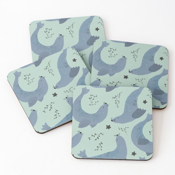 Item preview, Swimming seals mint green  designed and sold by cecilysesame.