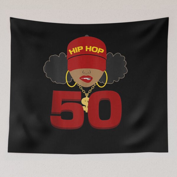 Item preview, Hip Hop is 50 | 50th Anniversary Afro Puffs Black Women  designed and sold by studiopekepeke.