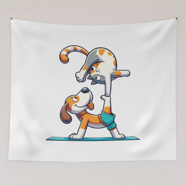 Item preview, Cat and Dog Acro Yoga designed and sold by MushroomHut.
