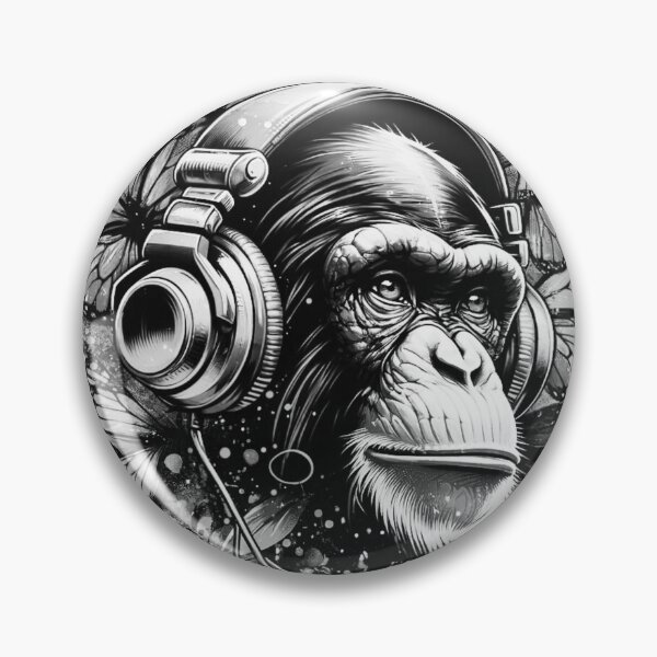 Aperçu de l'œuvre Singe noir et blanc autour de la musique Graffiti créée et vendue par maxhater.