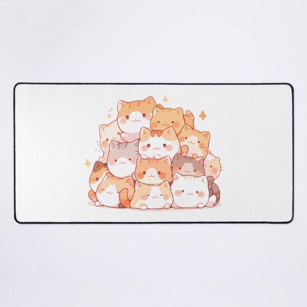 Item preview, Cute Kawaii Happy Doodle Cat Pile designed and sold by CozyKawaiiArt.