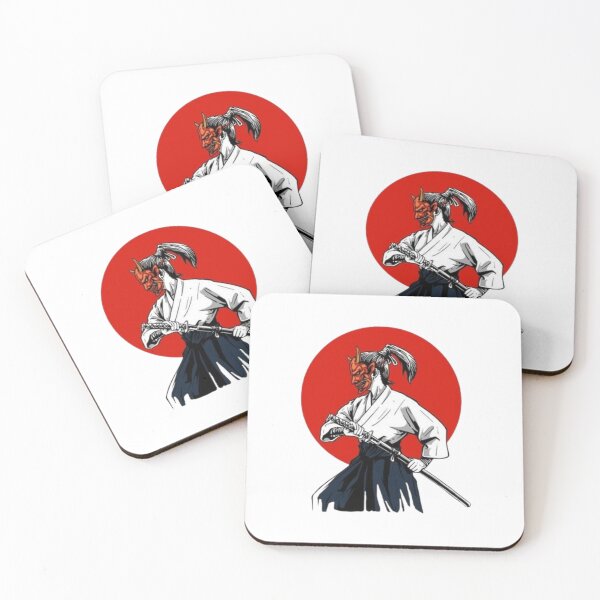 Item preview, Samurai With Oni Mask - Warrior Art designed and sold by NexusMall.