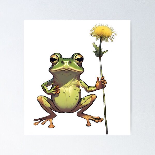 Item preview, Frog with Dandelion designed and sold by HorizonsStudio.