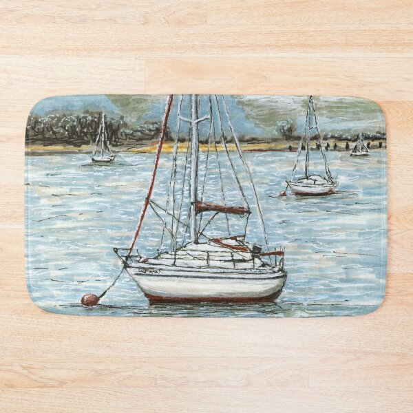 Item preview, Sailing Boats Moored at Deganwy Quay, North Wales designed and sold by LymphomaLass.