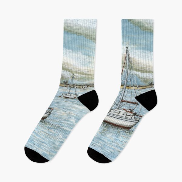 Item preview, Sailing Boats Moored at Deganwy Quay, North Wales designed and sold by LymphomaLass.