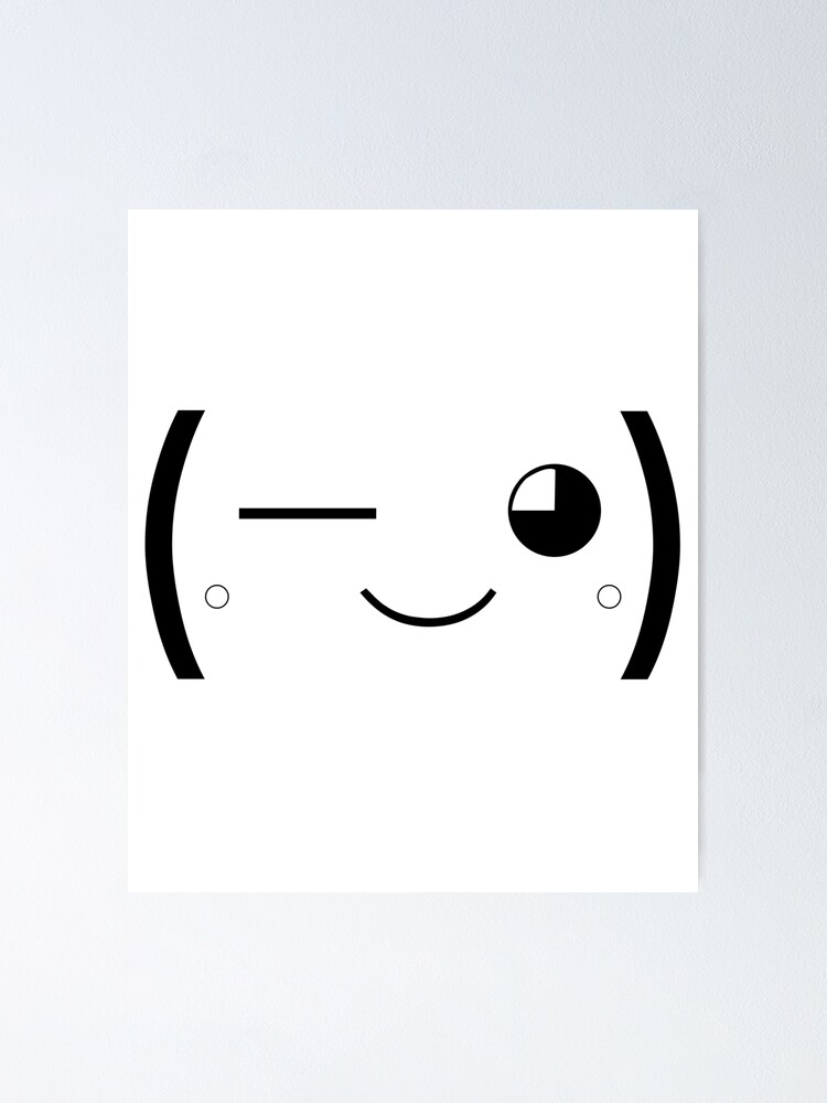 Cute Wink Emoji Face Poster By Mattw887 Redbubble