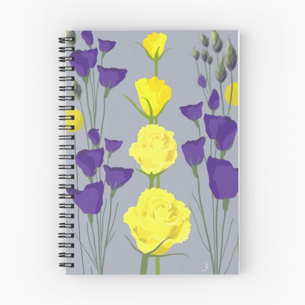 Item preview, purple and yellow flowers digital drawing for charity designed and sold by JayTCee.