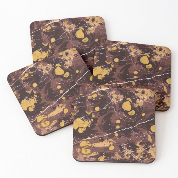 Item preview, red Ebru marble - trompe l'oeil painted marble designed and sold by Wolfsee.