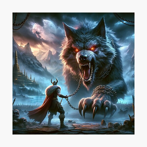 Item preview, The Awakening of Fenrir – An Epic Confrontation Under the North Moon designed and sold by darkfantasy-atk.