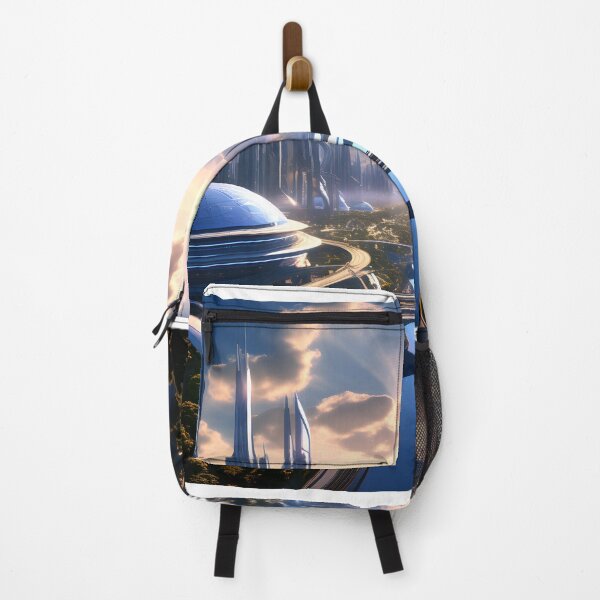 Item preview, futuristic city with a floating building designed and sold by IncredibleGeek.