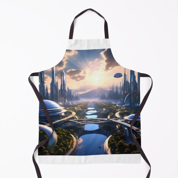 Item preview, ciudad futurista con un edificio flotante designed and sold by IncredibleGeek.