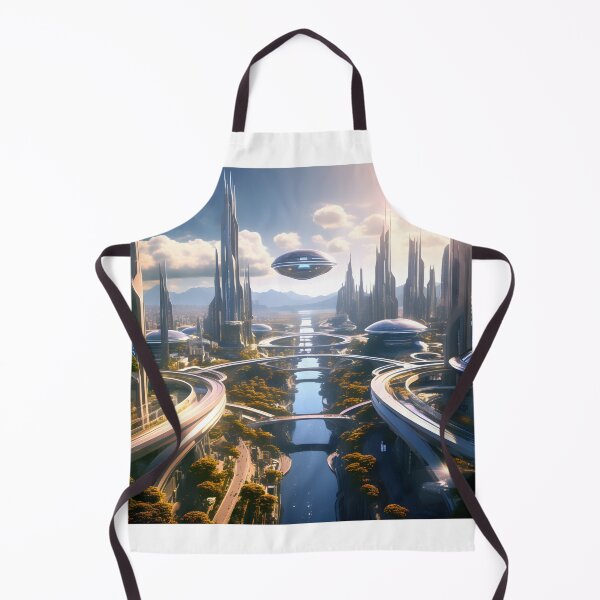 Item preview, ciudad futurista con un edificio flotante designed and sold by IncredibleGeek.