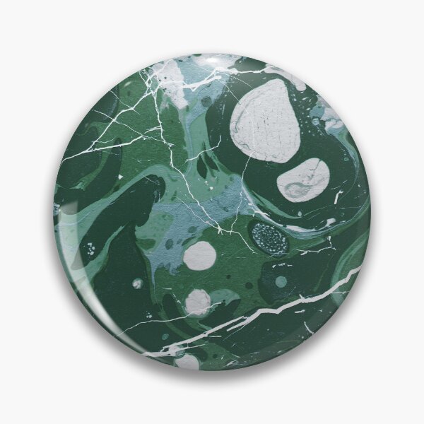 Item preview, turquoise green Ebru marble - trompe l'oeil painted marble flecktarn designed and sold by Wolfsee.