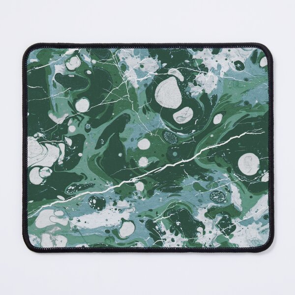 Item preview, turquoise green Ebru marble - trompe l'oeil painted marble flecktarn designed and sold by Wolfsee.