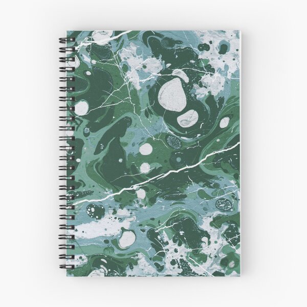 Item preview, turquoise green Ebru marble - trompe l'oeil painted marble flecktarn designed and sold by Wolfsee.