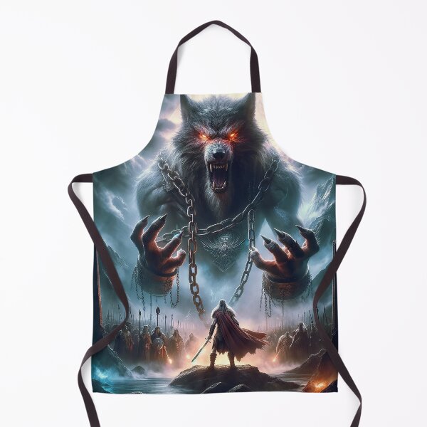 Item preview, Breaking the Shackles - A heroic stand against Fenrir under the northern sky designed and sold by darkfantasy-atk.