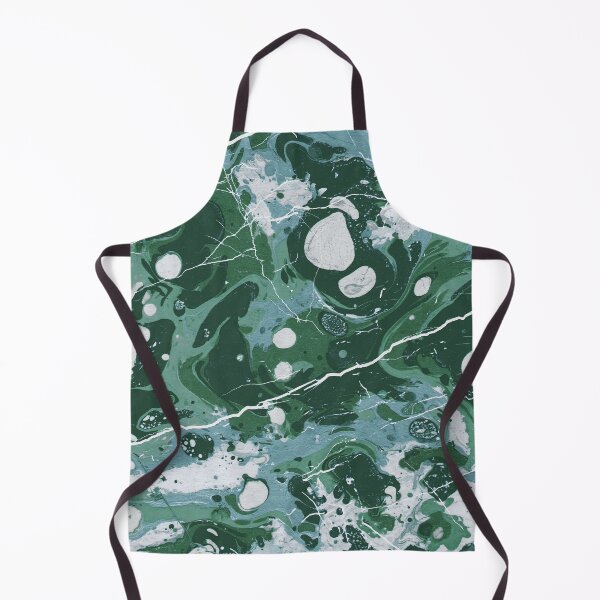 Item preview, turquoise green Ebru marble - trompe l'oeil painted marble flecktarn designed and sold by Wolfsee.