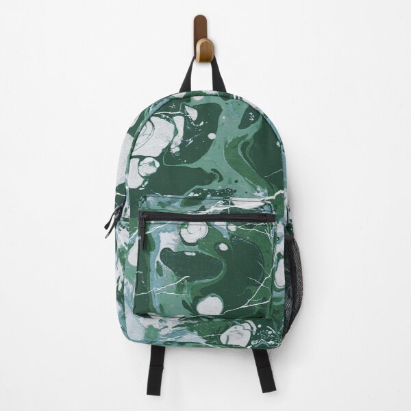 Item preview, turquoise green Ebru marble - trompe l'oeil painted marble flecktarn designed and sold by Wolfsee.