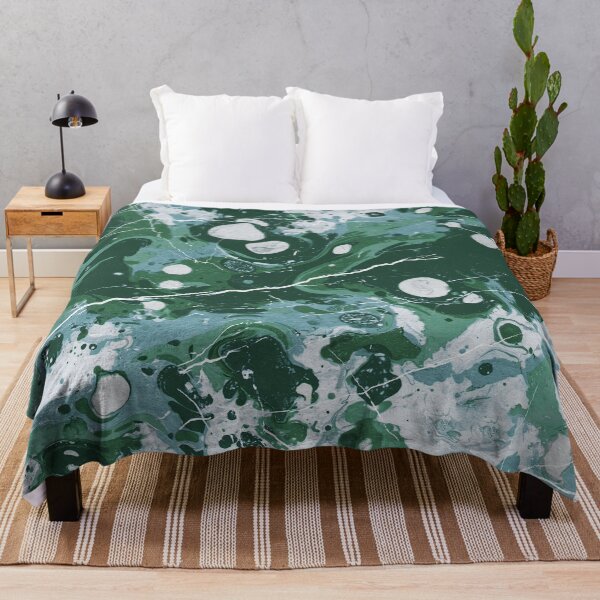 Item preview, turquoise green Ebru marble - trompe l'oeil painted marble flecktarn designed and sold by Wolfsee.