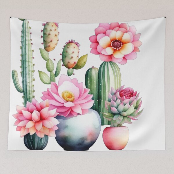 Item preview, Cactus with flowers designed and sold by MirucaDesign.