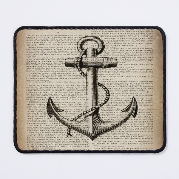 Item preview, 1980s dark academia beach nautical captain newspaper print vintage anchor  designed and sold by LEILA ART SPACE.