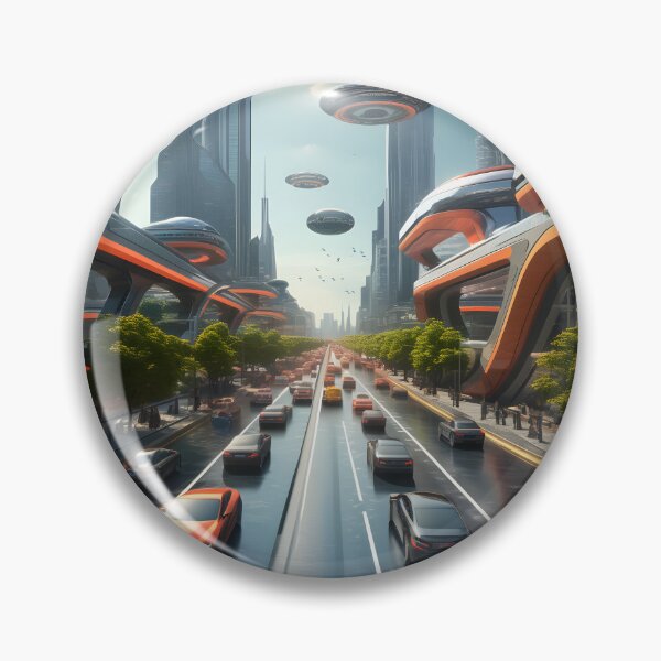 Item preview, futuristic city traffic with floating buildings designed and sold by IncredibleGeek.