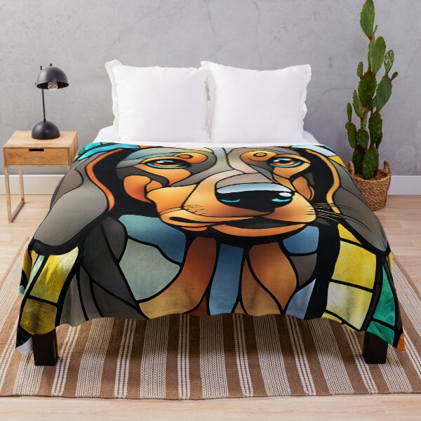 Artikelvorschau, Dackel-Hund-Buntglas-Kunst-bunter Hund-Dackel-Wurst-Hundeliebhaber-Geschenk entworfen und verkauft von MotleyPlay.