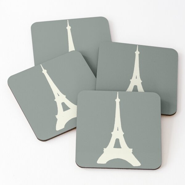 Item preview, Architectural Landmarks No. 65: Eiffel Tower Silhouette. Blue Green Grey Cream Beige. Abstract Artwork By Carraann designed and sold by CARRAANN.