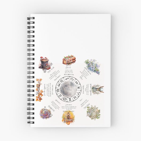 Item preview, Illustrated Watercolor Pagan Wheel of the Year designed and sold by CarteBlancheArt.