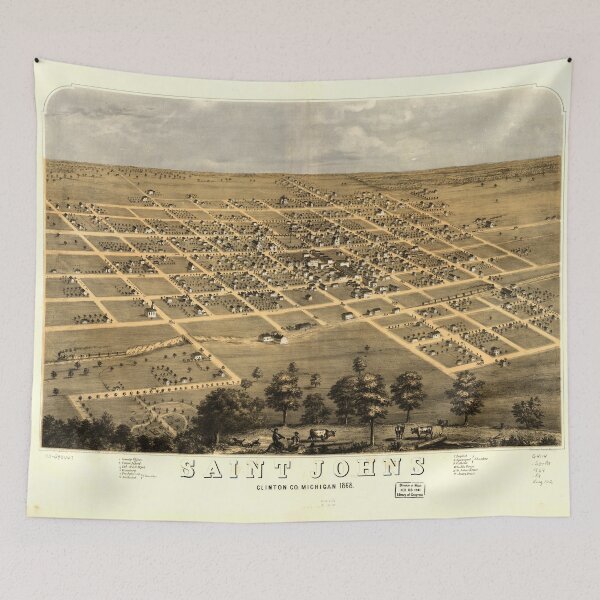 Item preview, Saint Johns, Michigan (1868) designed and sold by allhistory.