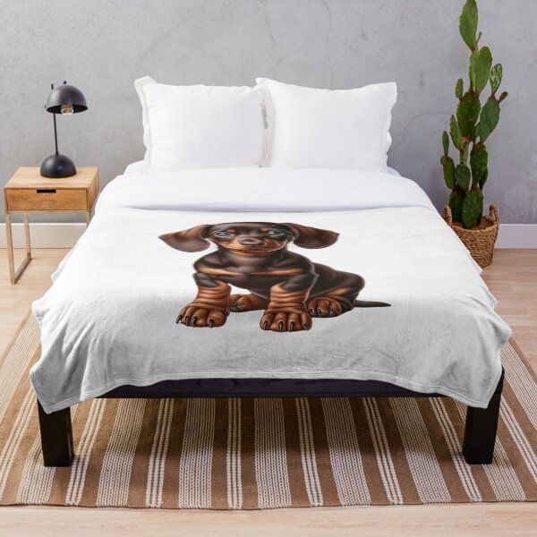 Aperçu de l'œuvre Teckel (Weiner Dog) Chiot Chocolat et Feu créée et vendue par CharmStudio.