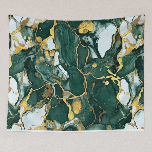Item preview, Green gold Liquid Marble - acrylic paint marble camouflage designed and sold by Wolfsee.