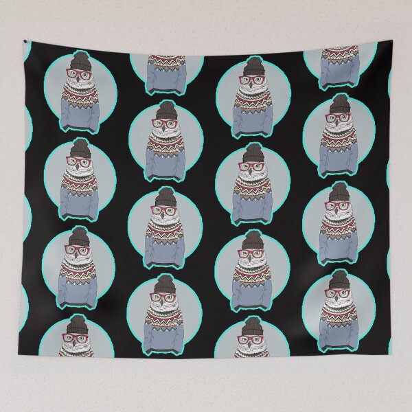 Item preview, hipster owl designed and sold by Ratatatts.