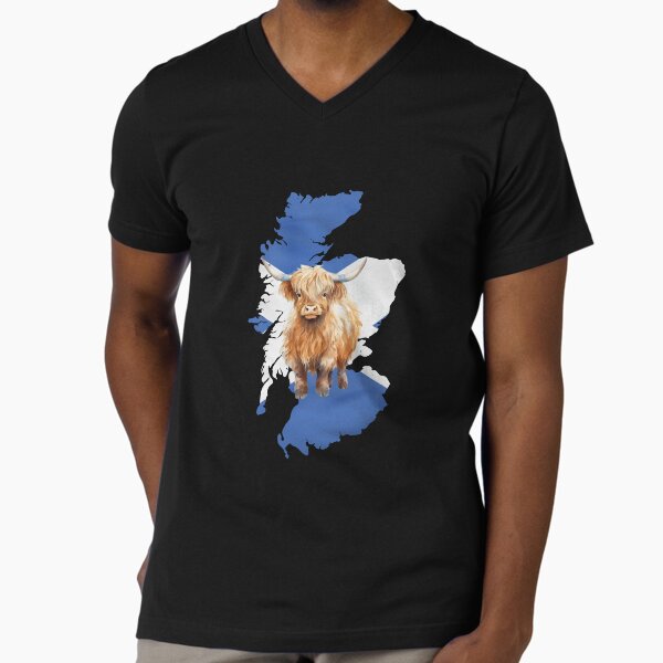Highland Cow V-Neck T-Shirt