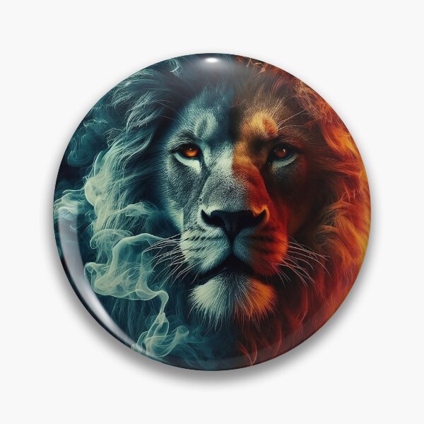 Item preview, a lion half ice and half fire designed and sold by SnapStix.