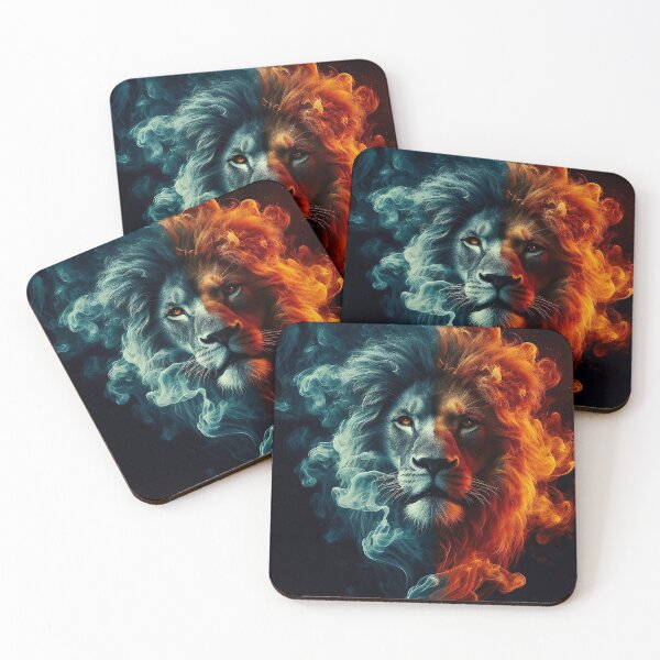 Item preview, a lion half ice and half fire designed and sold by SnapStix.