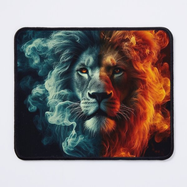 Item preview, a lion half ice and half fire designed and sold by SnapStix.